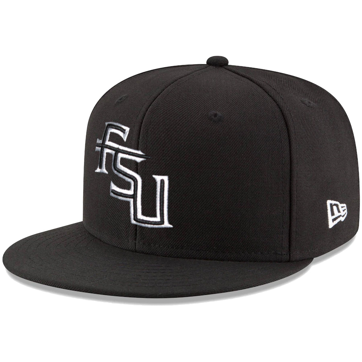 New Era Stacked FSU Logo 950 Flat Bill Snap Back Hat - Black