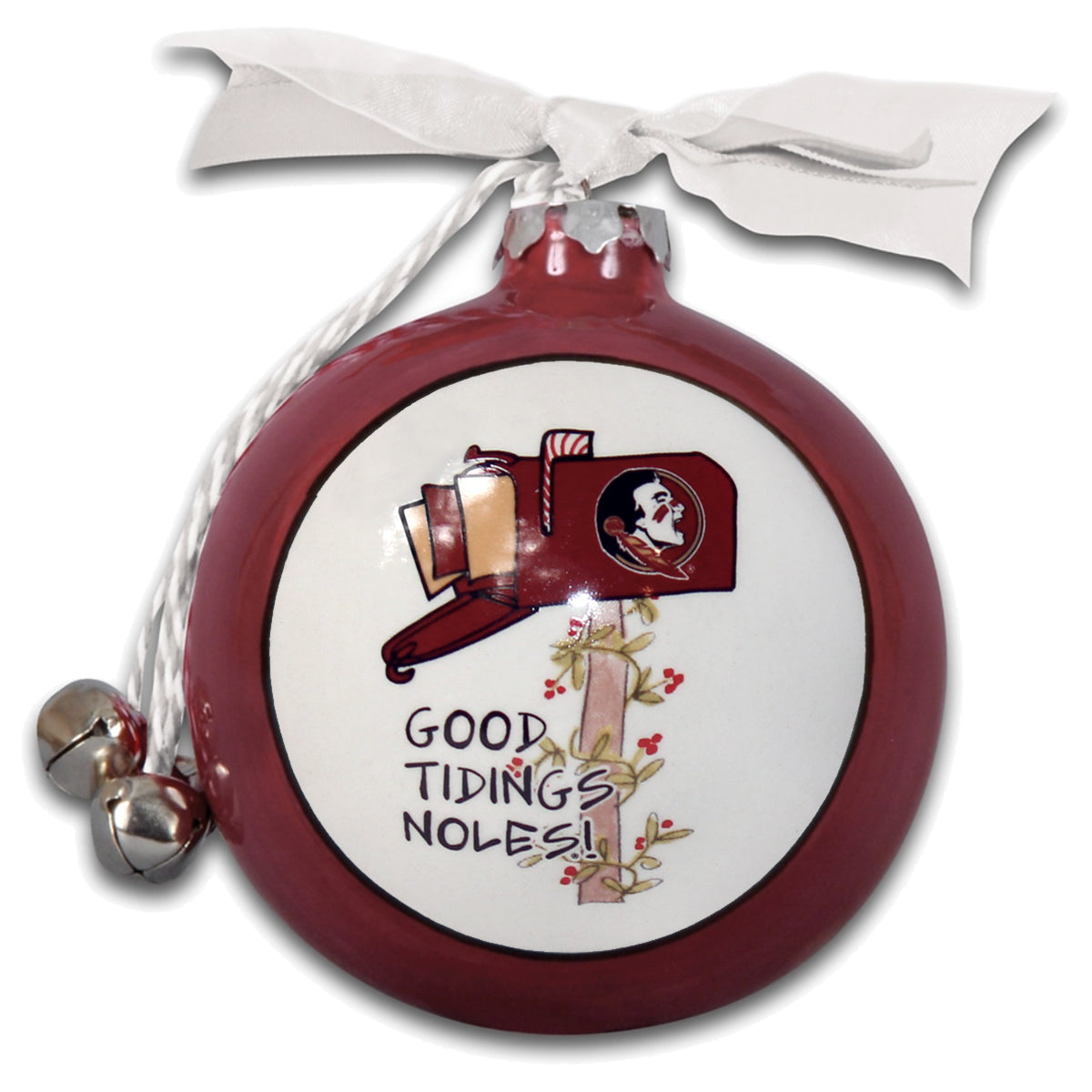 Magnolia Lane Good Tidings Noles Design 3.5" Boxed Ornament - Garnet