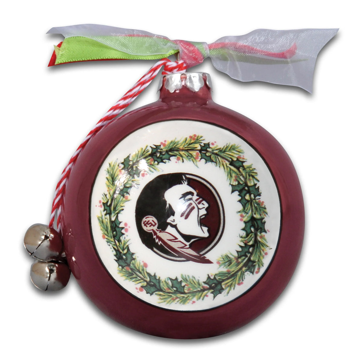 Magnolia Lane  Seminole Logo/Nutcracker Design 3.5" Boxed Ornament - Garnet
