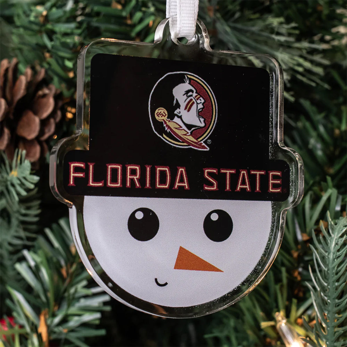 College Wall Art Seminole Logo/Florida State Snowman Acrylic Ornament