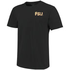 Image One Men's Florida State Seminole Logo/Noles Design Soft Washed Short Sleeve T-shirt - Black
