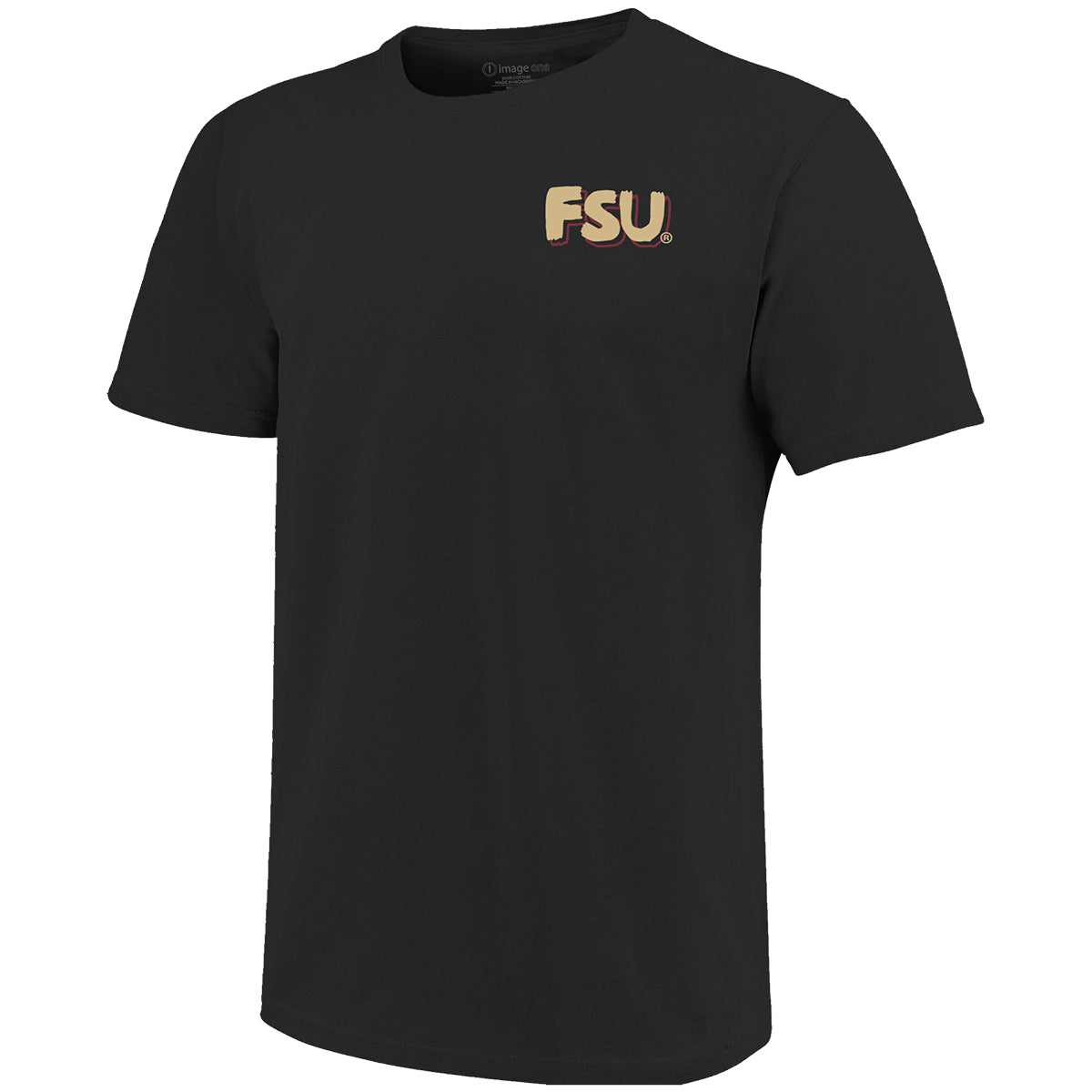 Image One Men's Florida State Seminole Logo/Noles Design Soft Washed Short Sleeve T-shirt - Black