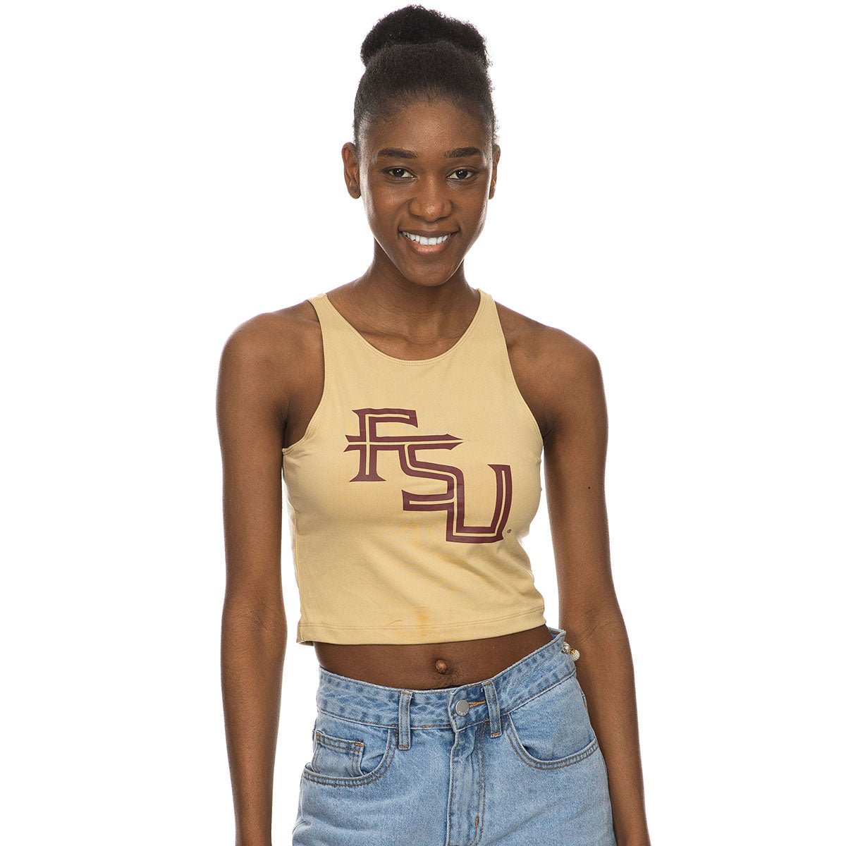 ZooZatz's Women's Stacked FSU Crop Tank - Gold