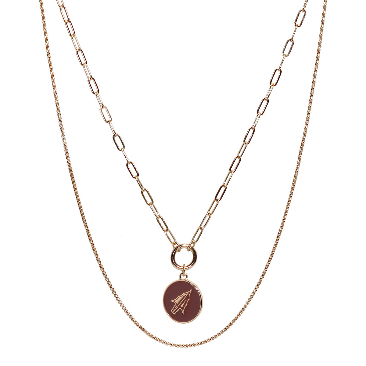 Emerson Street Enameled Arrowhead Charm Double Stranded Necklace