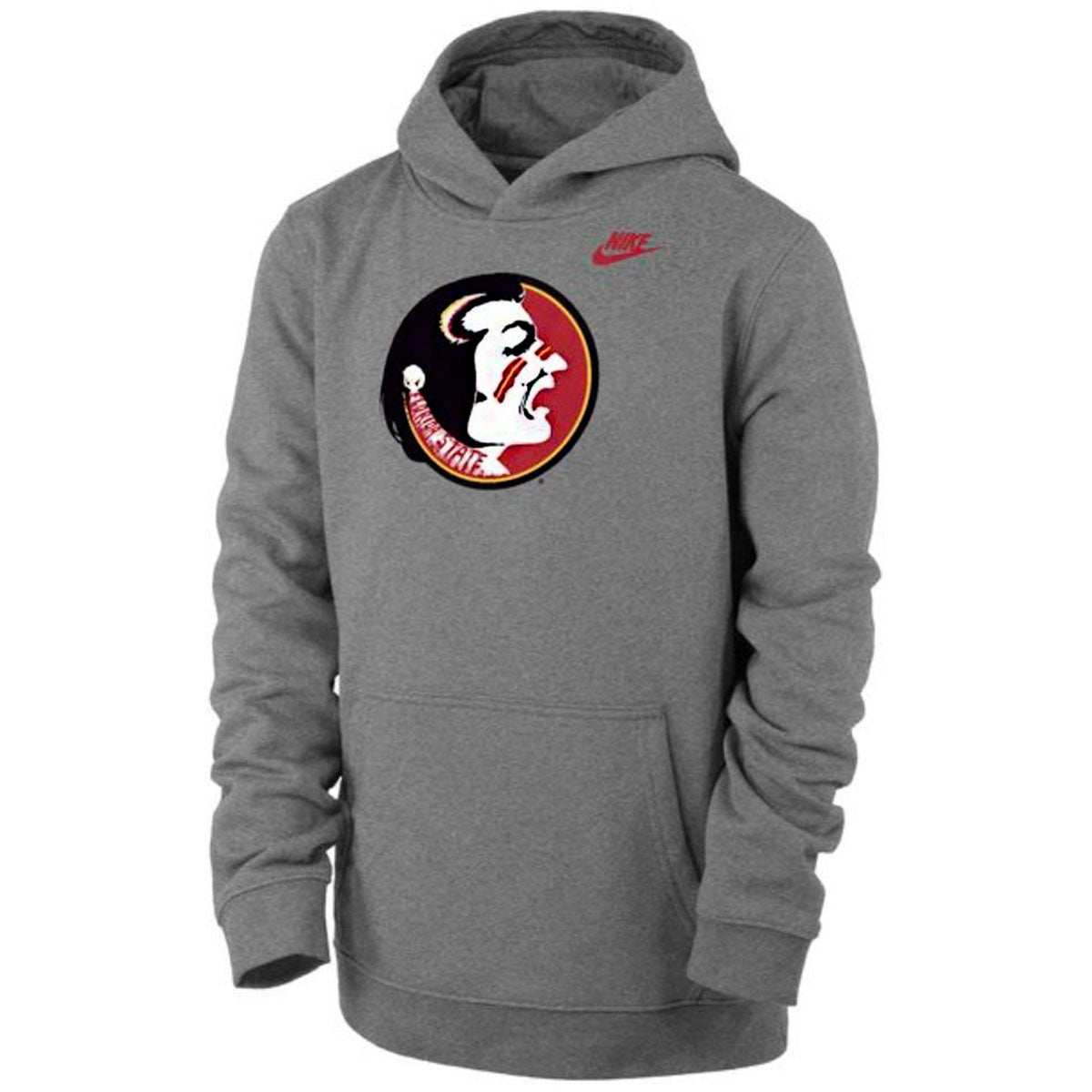 Nike Youth Vault Seminole Logo Club Fleece Hood - Dark Heather