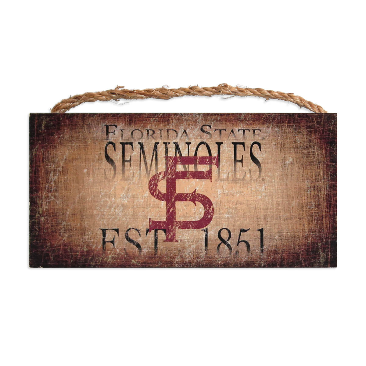 Vault Stacked FS Florida State Seminoles 1851 Wooden Sign