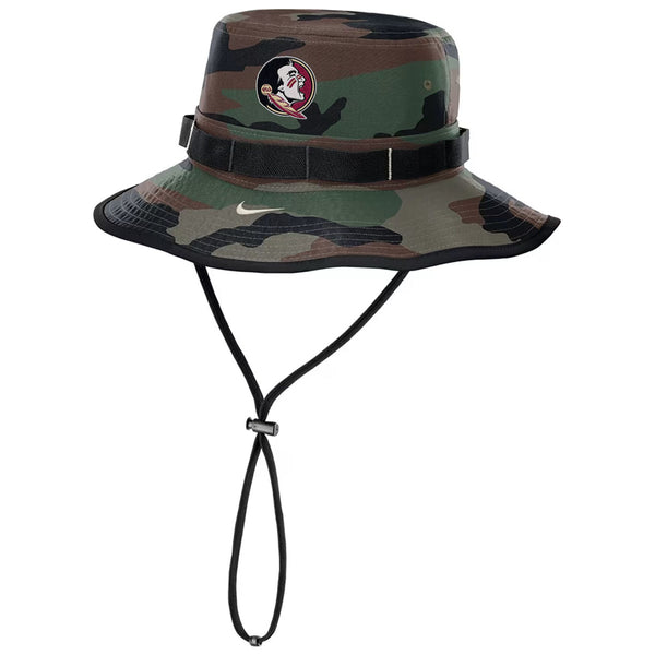 Nike Men's Seminole Logo Apex Military Bucket Cap Camo – Garnet
