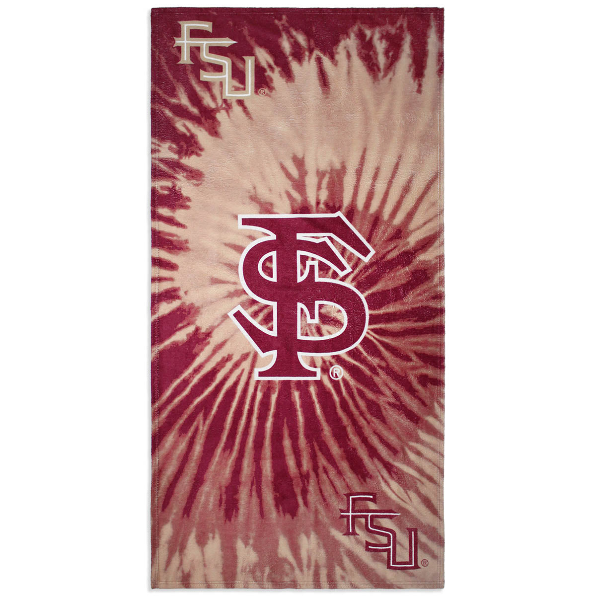 Northwest Florida State FS Logo Psychedelic Beach Towel - Garnet/Gold