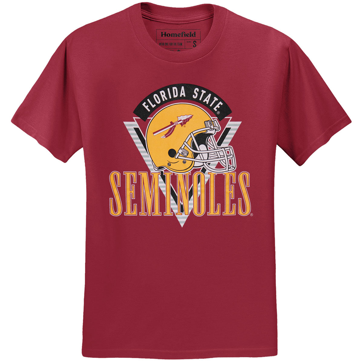 Homefield Men's Vault Florida State Seminoles Helmet Design Short Sleeve T-shirt - Cardinal