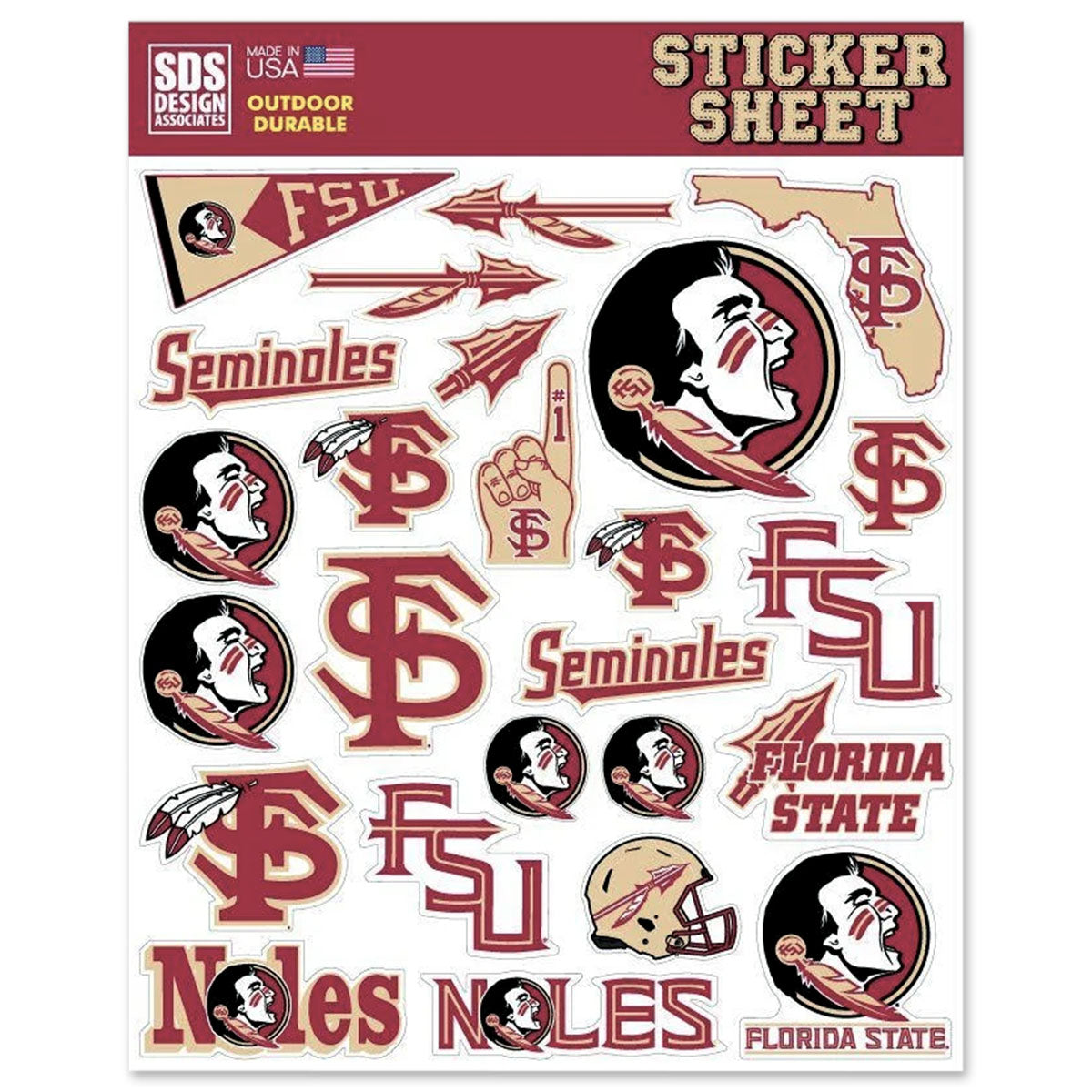 SDS Florida State Seminoles Sticker Sheet