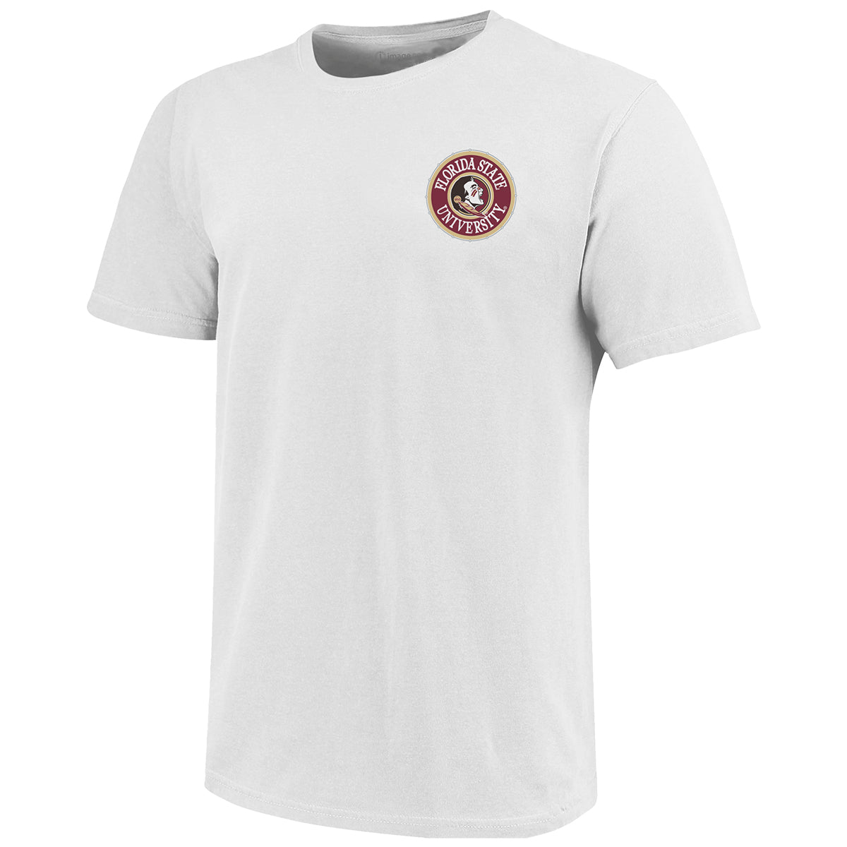 Image One Men's Florida State University Bang the Drum Design Short Sleeve T-shirt - White