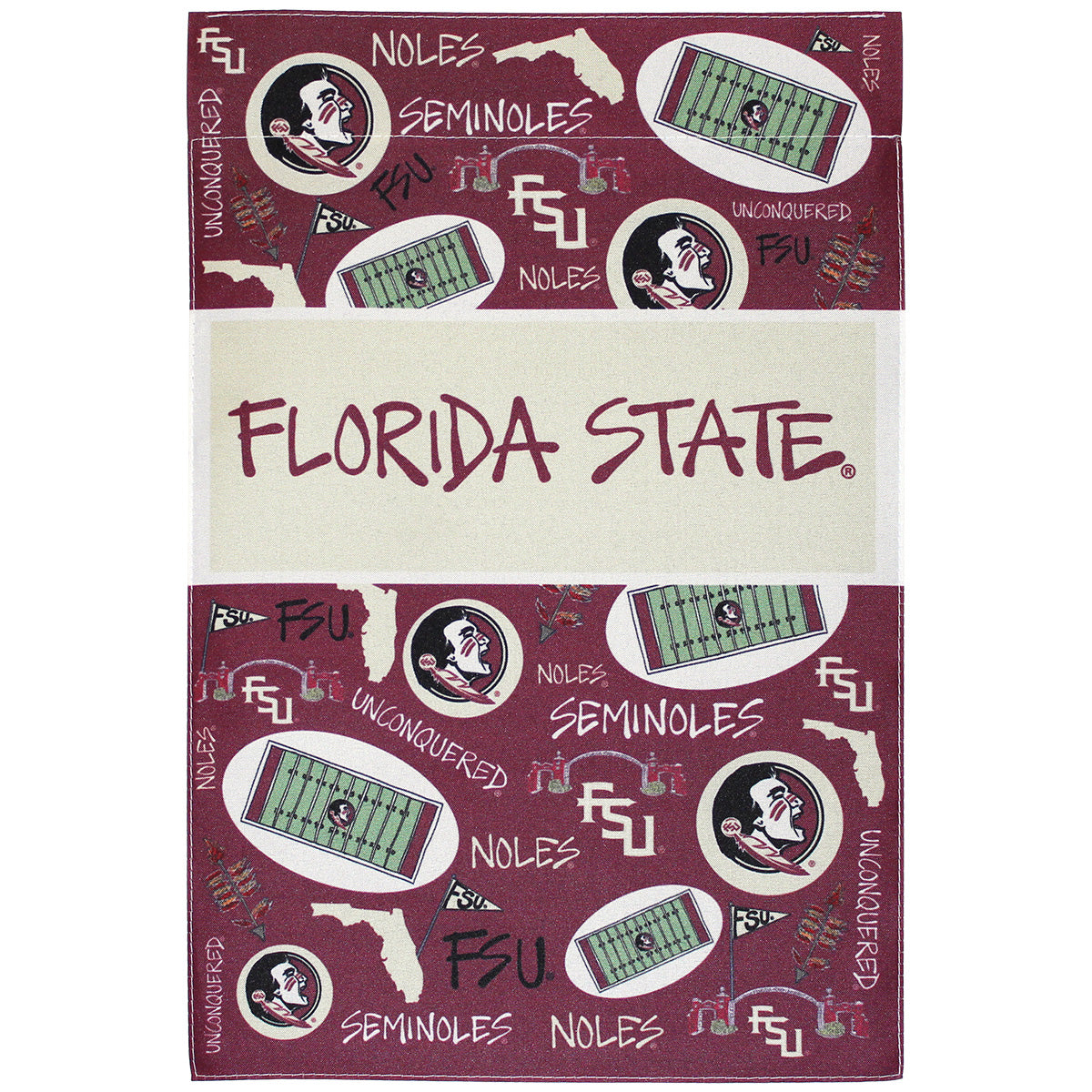 Magnolia Lane Florida State Seminoles Multi Logo Design Garden Flag