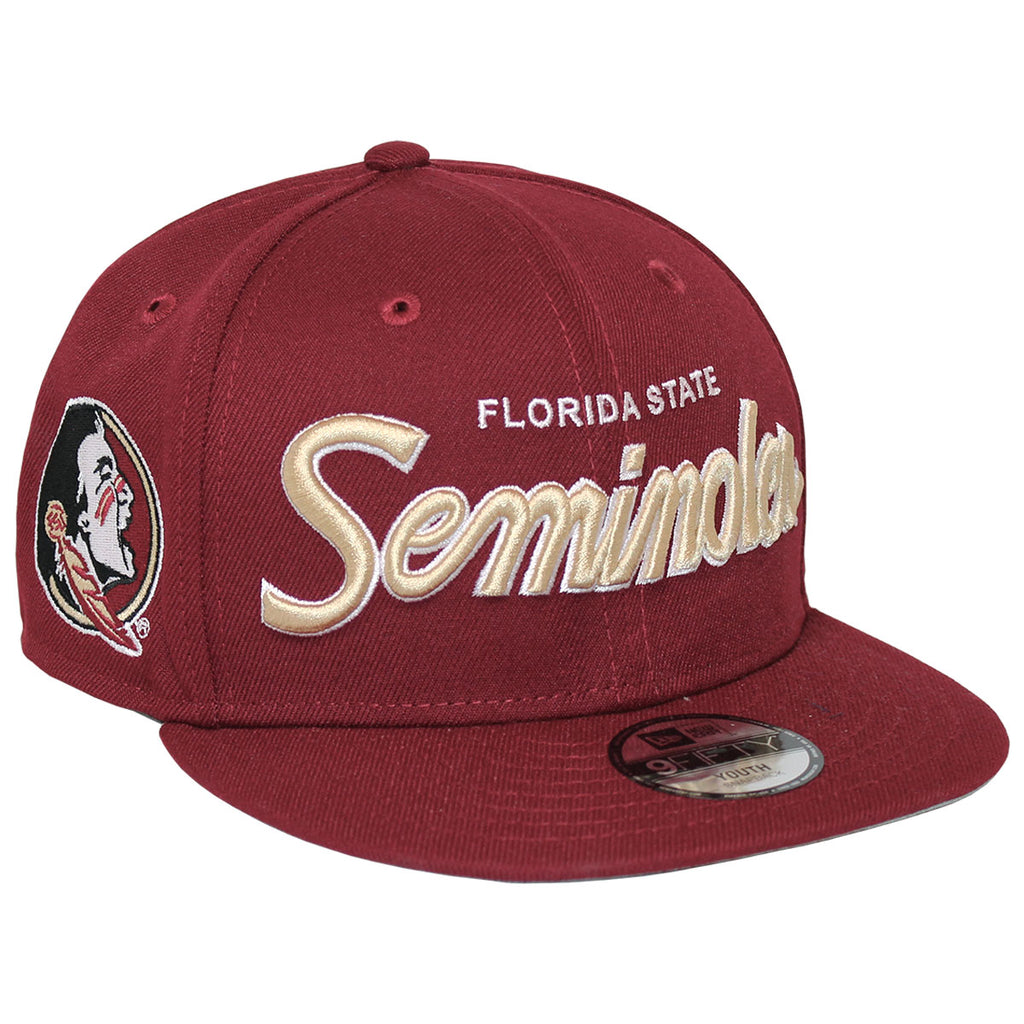 New Era Youth Florida State Seminoles Flat Bill Snapback Cap - Garnet