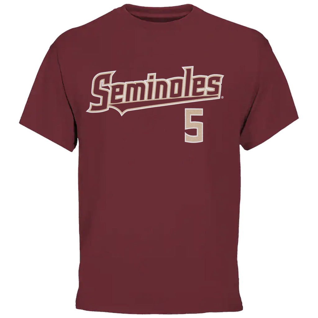 Retro Brand Adult/Unisex Seminoles Wyatt Crowell #5 Short Sleeve T-shirt - Garnet