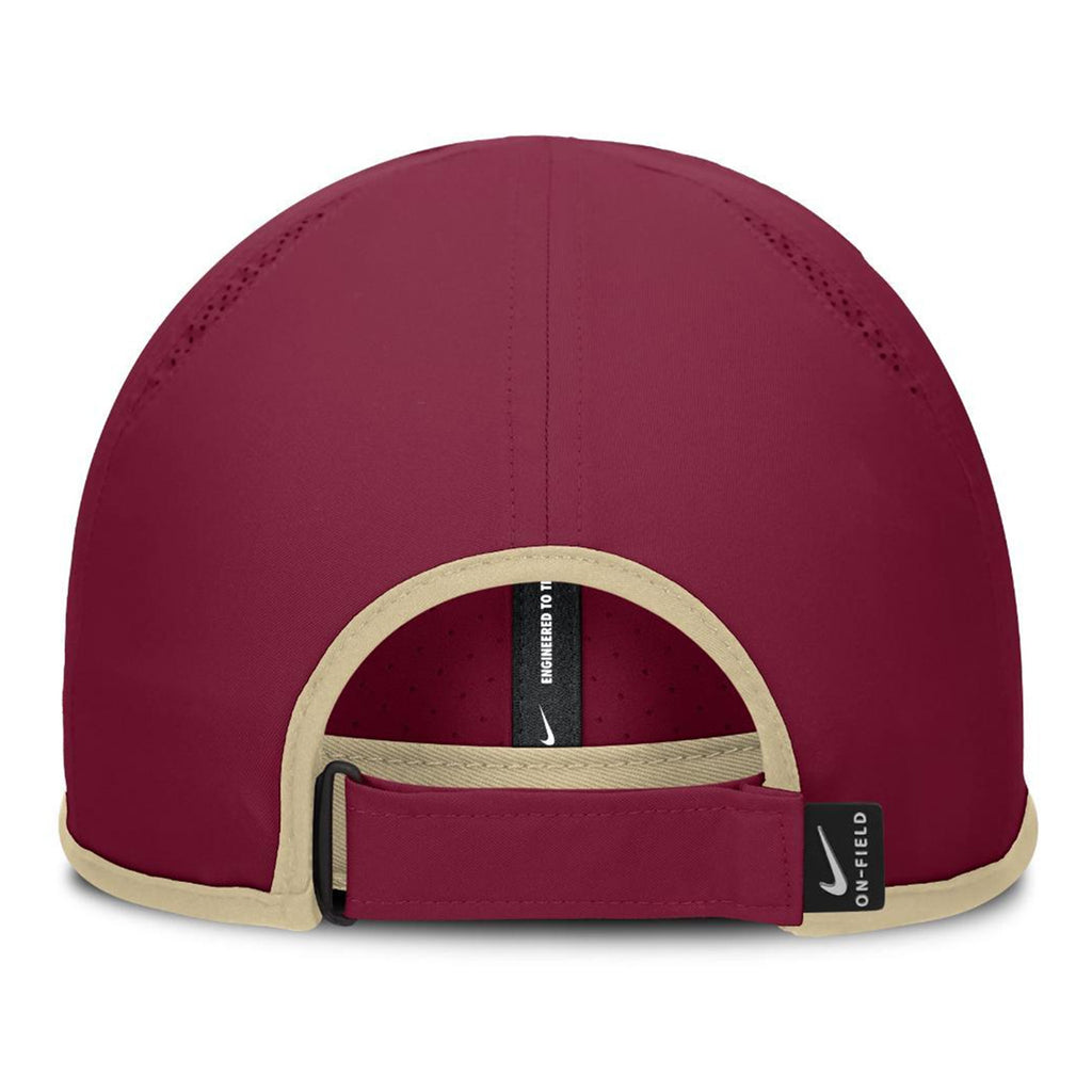 Nike Men's Florida State Dri-fit Adjustable Featherlight Practice Hat - Garnet/Gold