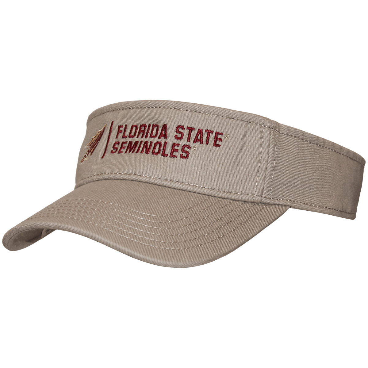 Legacy Arrowhead/Florida State Seminoles Adjustable Twill Visor - Khaki