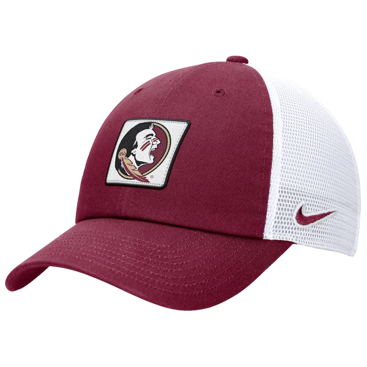 Nike Seminole Logo Patch Unstructured Mesh Club Trucker Cap