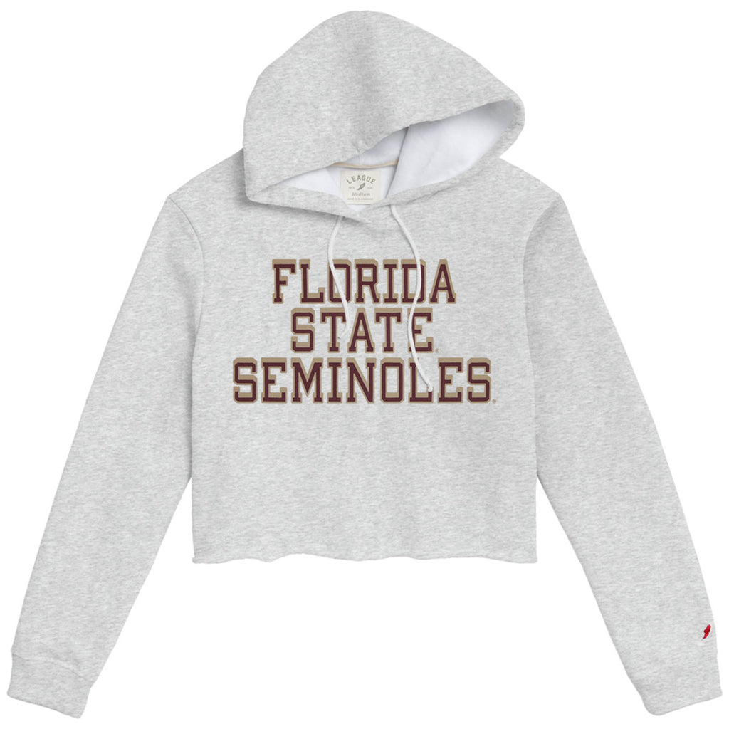 League Women's Florida State Seminoles Cropped Hood - Ash