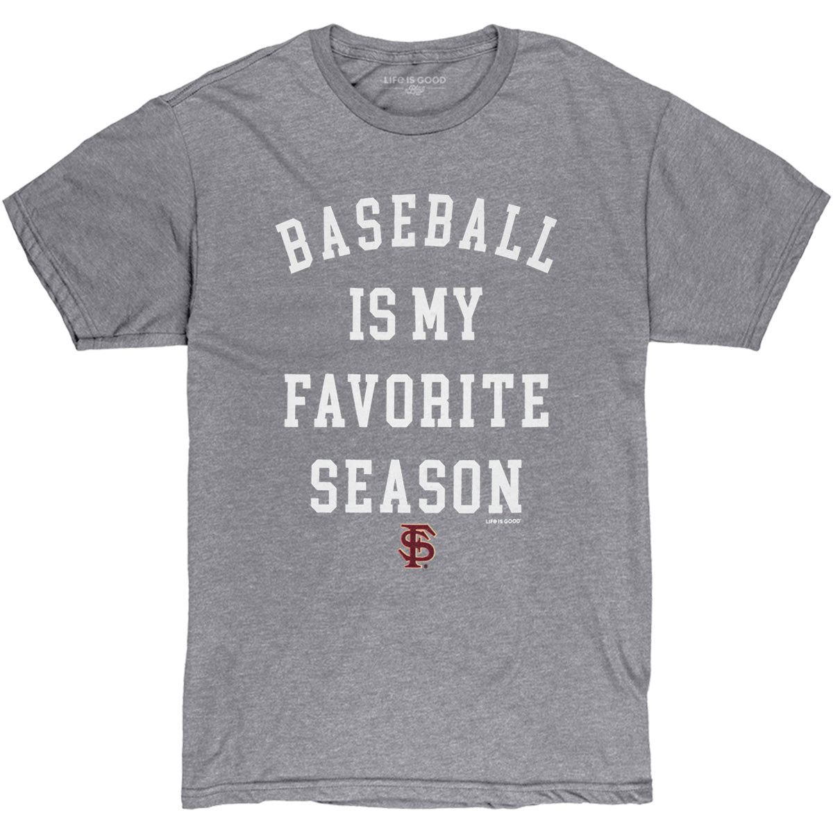 Blue 84 Men's Baseball is My Favorite Season/Interlocking FS Design Short Sleeve T-shirt - Heather Grey