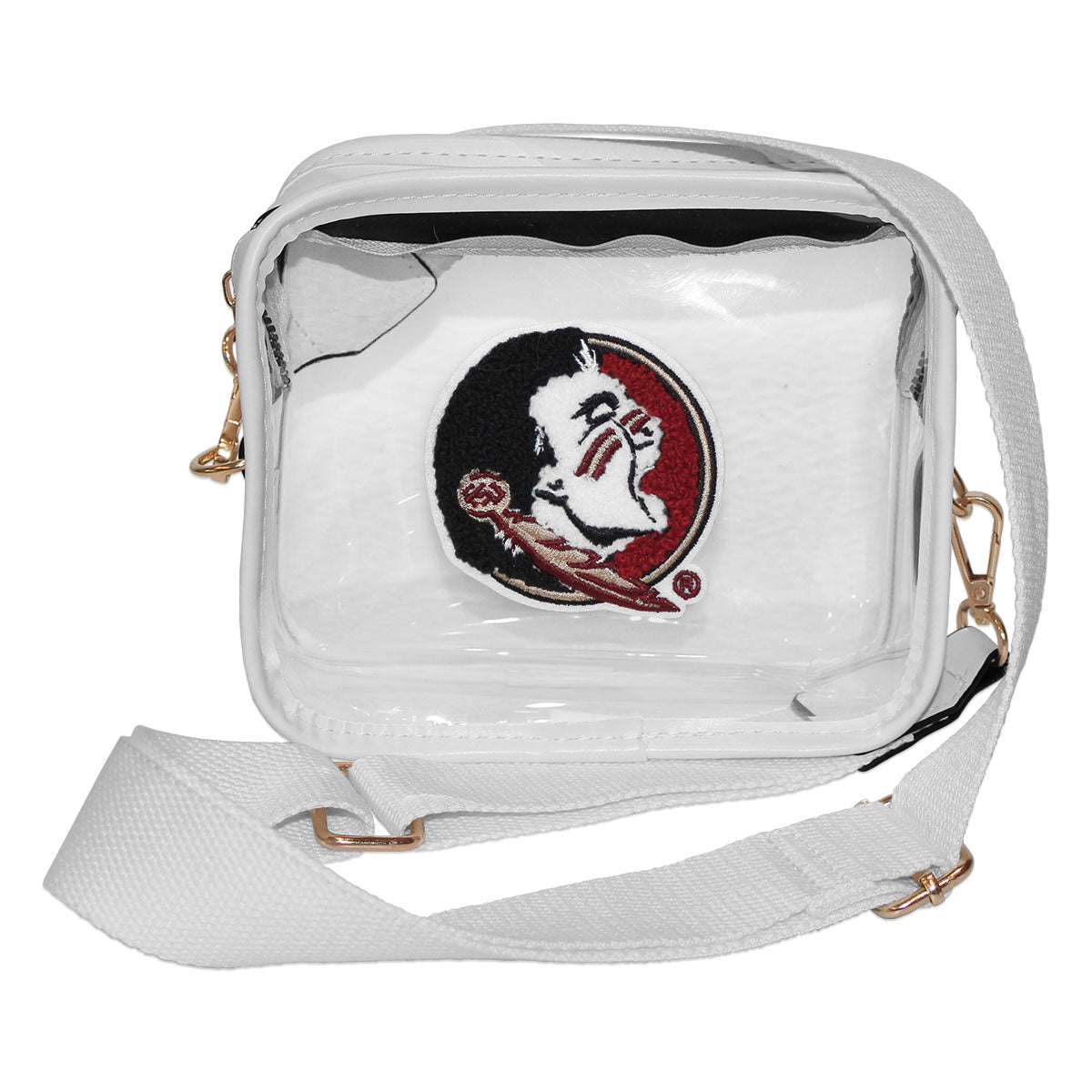 Capri Designs Chenille Seminole Logo Varsity Patch Clear Crossbody