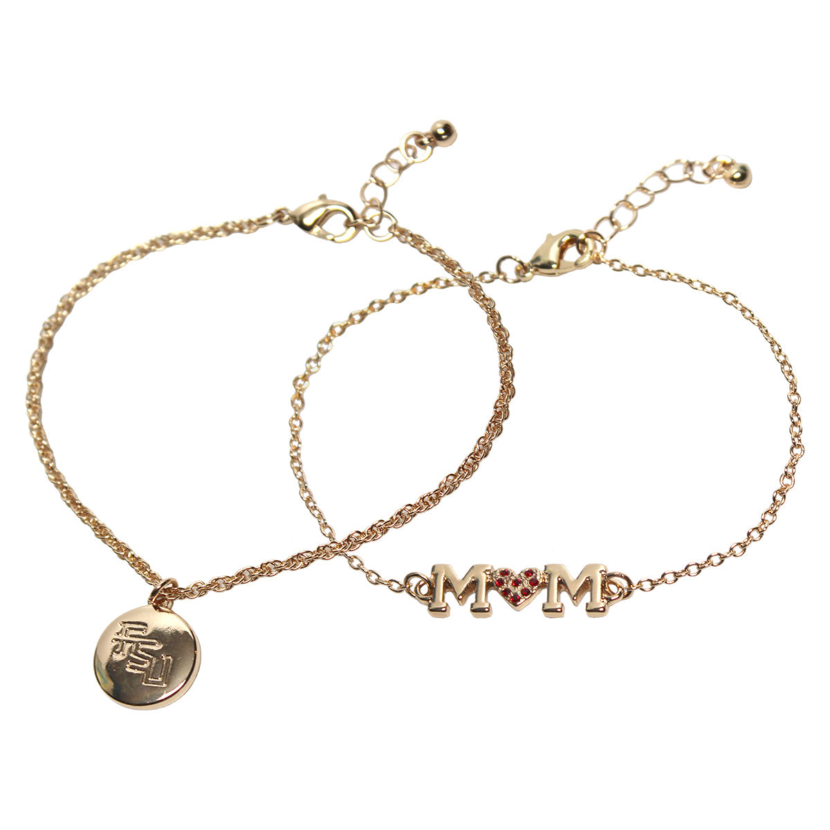 Emerson Street Mom/Stacked FSU Pendant 2-Strand Bracelet