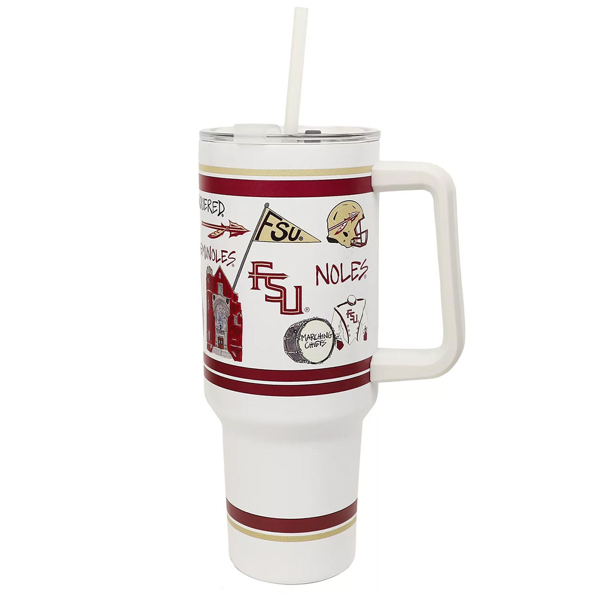 Magnolia Lane FSU Seminoles Unconquered Multi Logo Design 40oz Tumbler