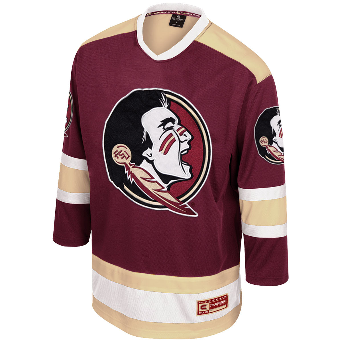 Colosseum Youth Seminole Logo Hockey Jersey - Garnet