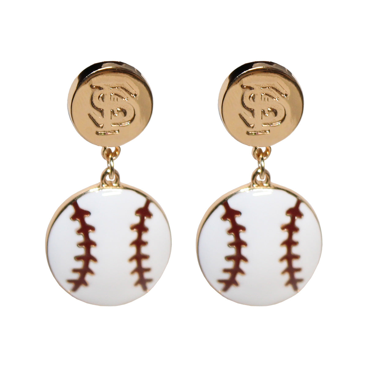 Emerson Street Interlocking FS Baseball Earrings