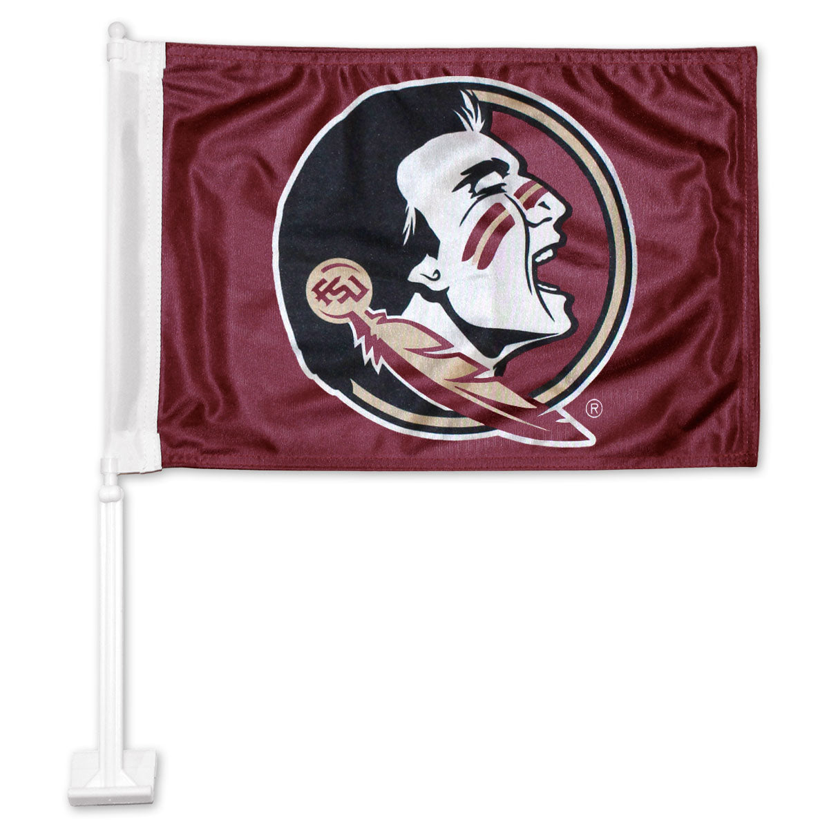 Sewing Concepts Seminole Logo Car Flag - Garnet