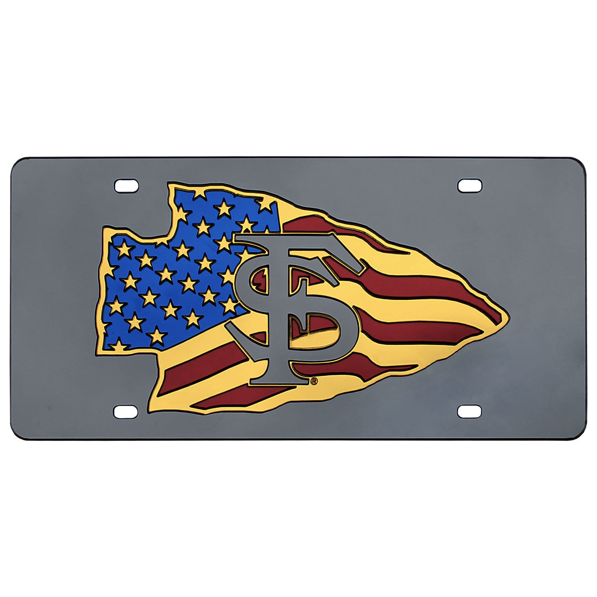 Rico Veteran's Alliance Arrowhead Acrylic License Plate - Black