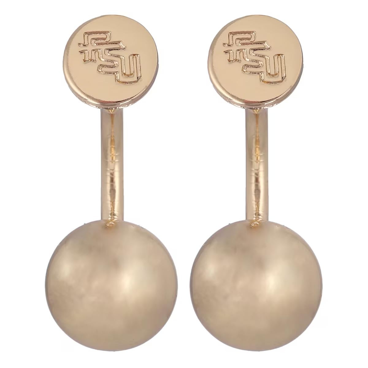 Emerson Street Stacked FSU Gold Ball Earrings