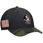 Nike Men's Seminole Logo Rise Swooshflex Military Cap - Black/Camo