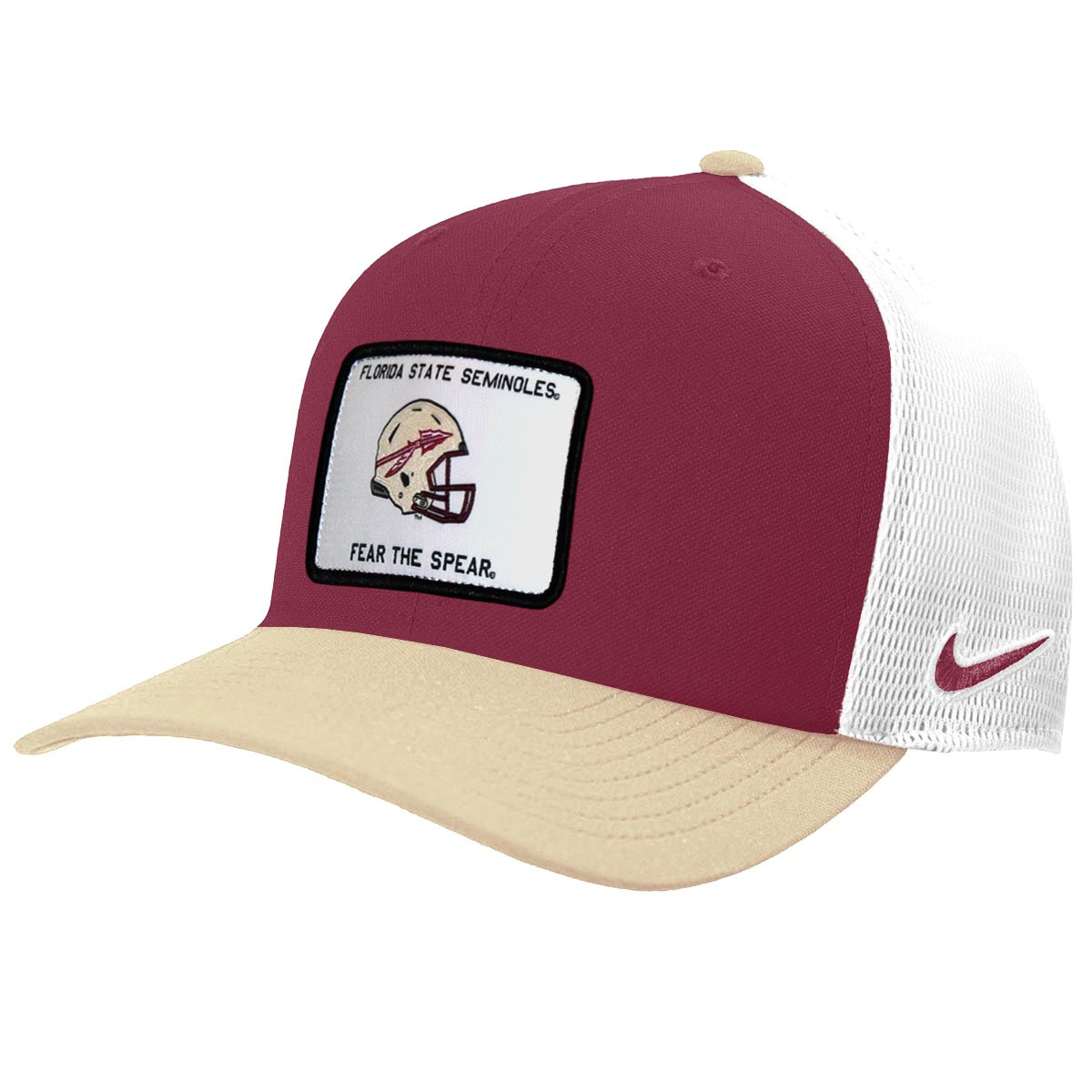 Nike Men s Florida State Seminoles Fear the Spear Helmet Patch Adjusta Garnet Gold