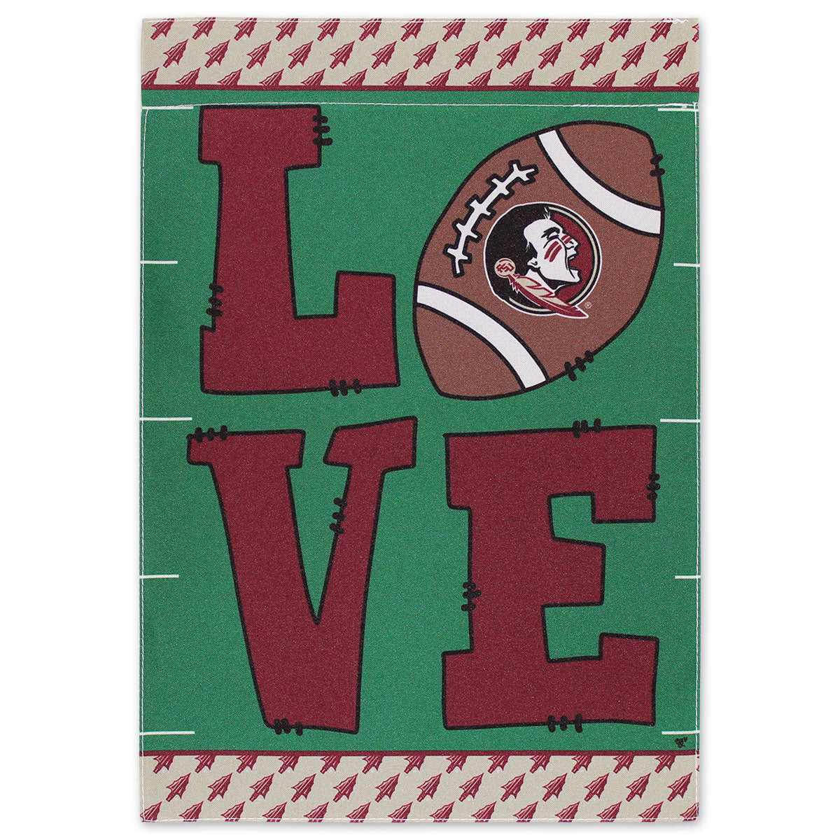 Magnolia Lane Seminole Logo/Love Football Design Garden Flag