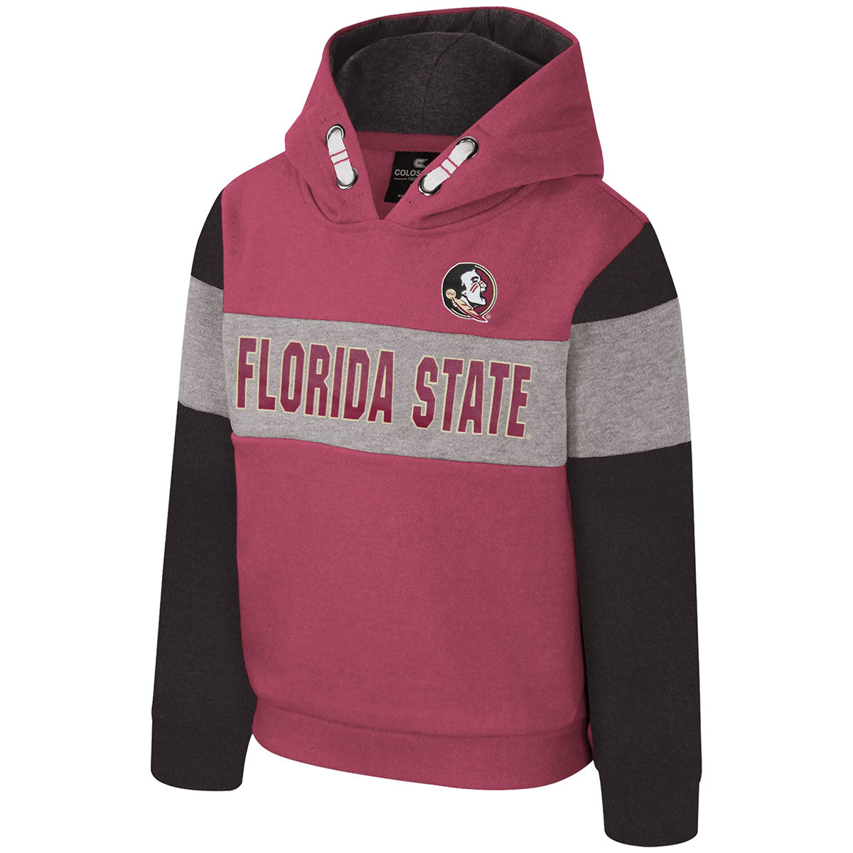 Colosseum Toddler Seminole Logo/Florida State Hood - Garnet/Black/Grey