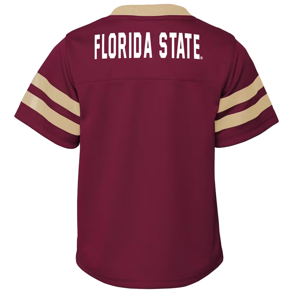 Outerstuff Kids' Florida State #1 Football Uniform Short Sleeve Top & Pant Set - Garnet/Gold