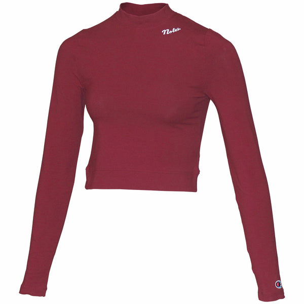 Champion Women's Noles Fitted Long Sleeve Crop T-shirt Garnet