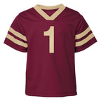 Outerstuff Kids' Florida State #1 Football Uniform Short Sleeve Top & Pant Set - Garnet/Gold
