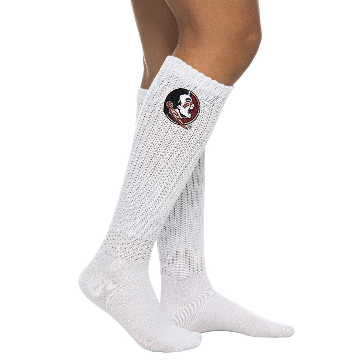 ZooZatz Women's Seminole Logo Slouchy Socks - White