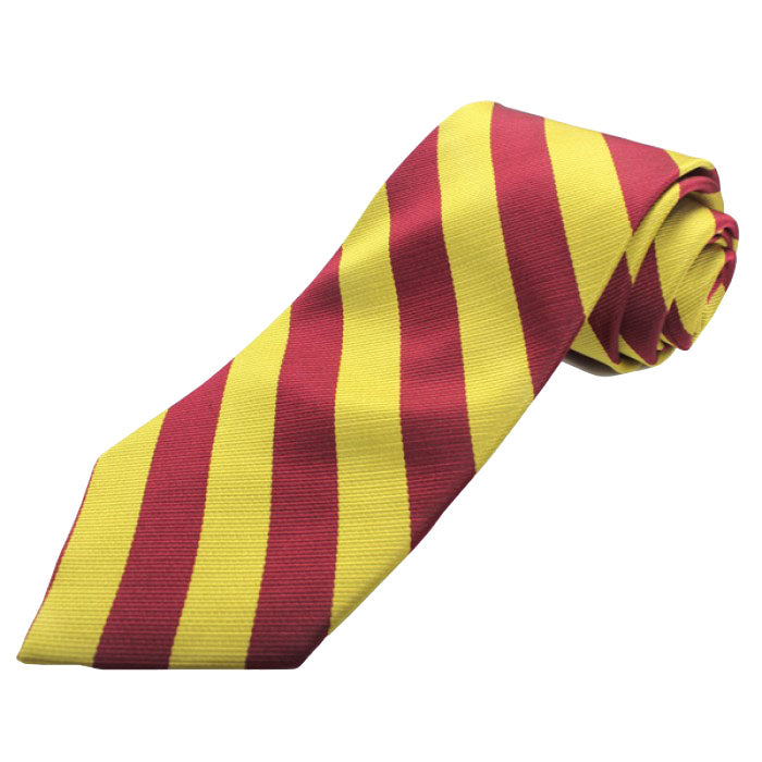 Wolfmark Garnet & Gold Striped Tie