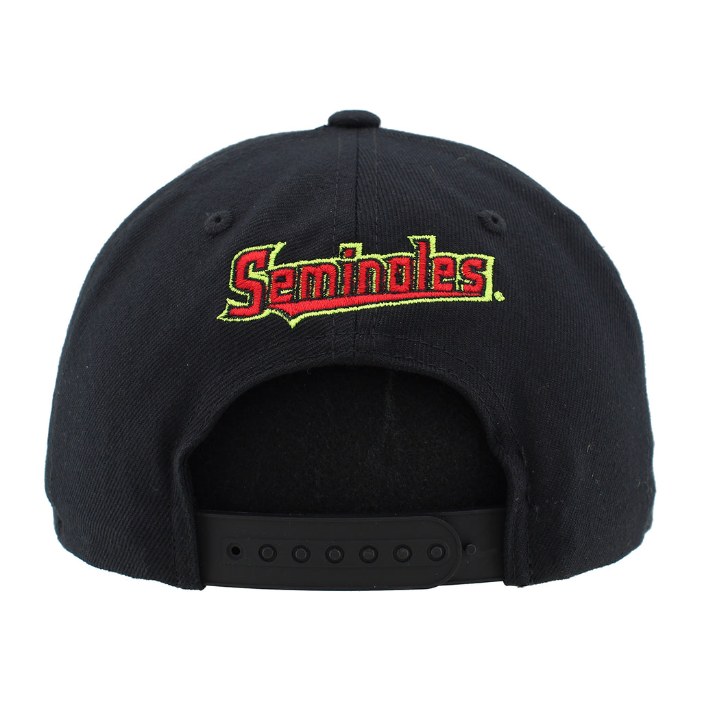 Zephyr Interlocking FS/Seminoles Adjustable Snap Back - Black
