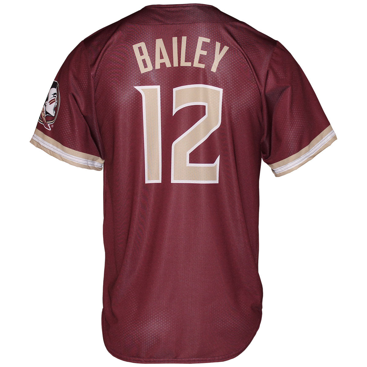 Prosphere Men's Myles Bailey #12 Full Button Baseball Jersey - Garnet