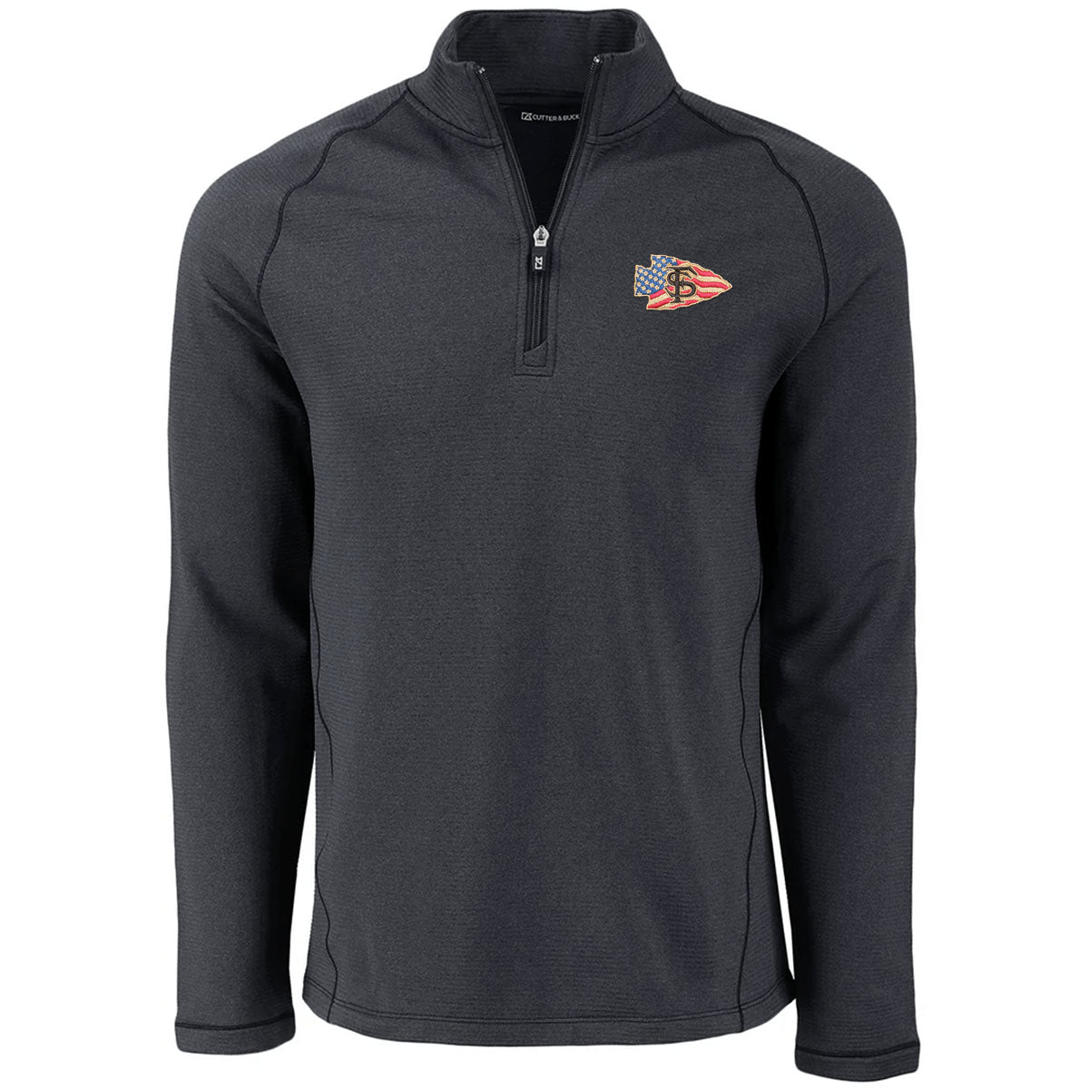Cutter & Buck Men's Veteran's Alliance Arrowhead Peshastin Fleece 1/2 Zip Pullover - Black