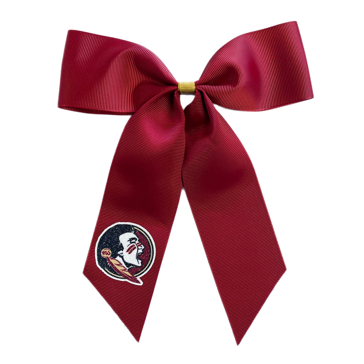 USA Bows Glitter Seminole Logo Large Cheer Pony