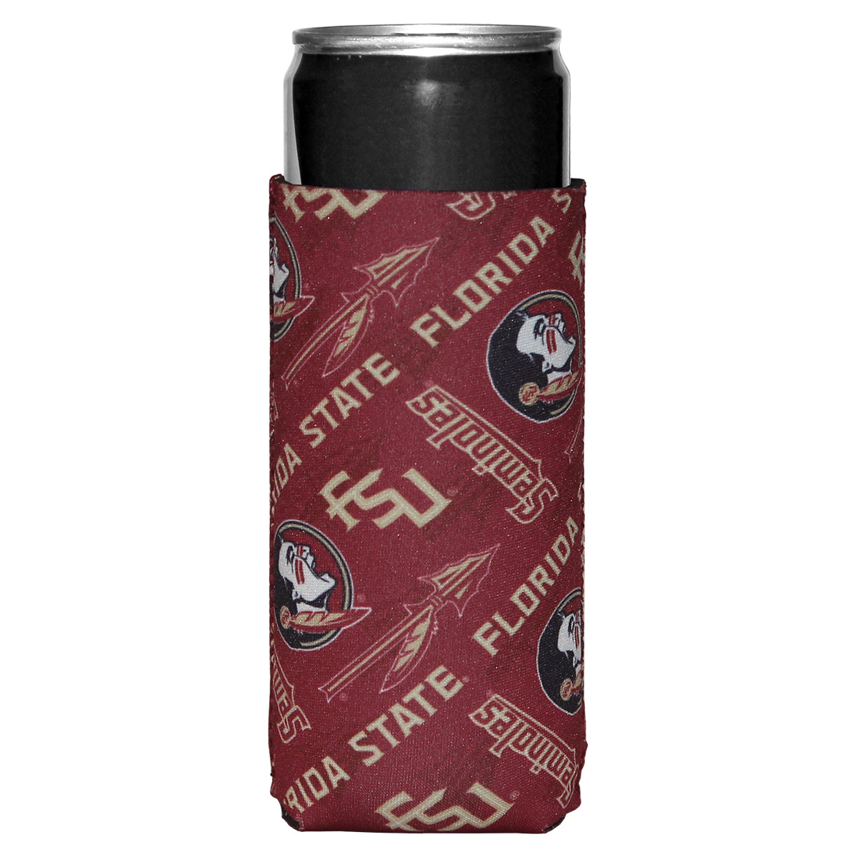 Sewing Concepts Florida State Multi Logo Design Slim Can Cooler - Garnet