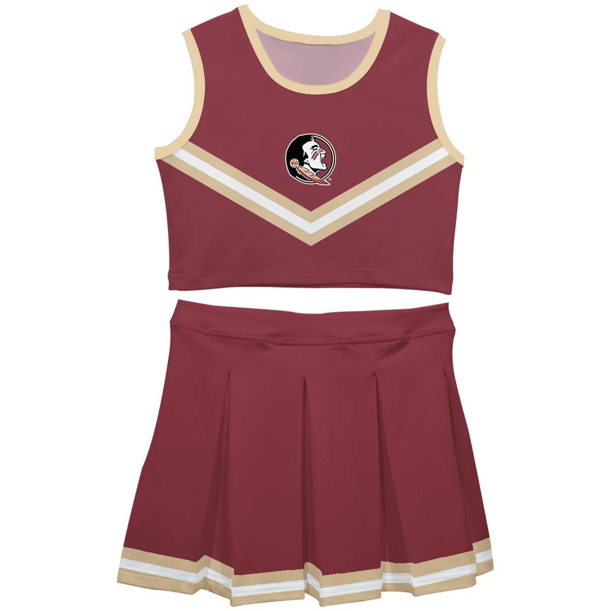 Vive La Fete Toddler/Youth Seminole Logo 2pc Cheer Set - Garnet