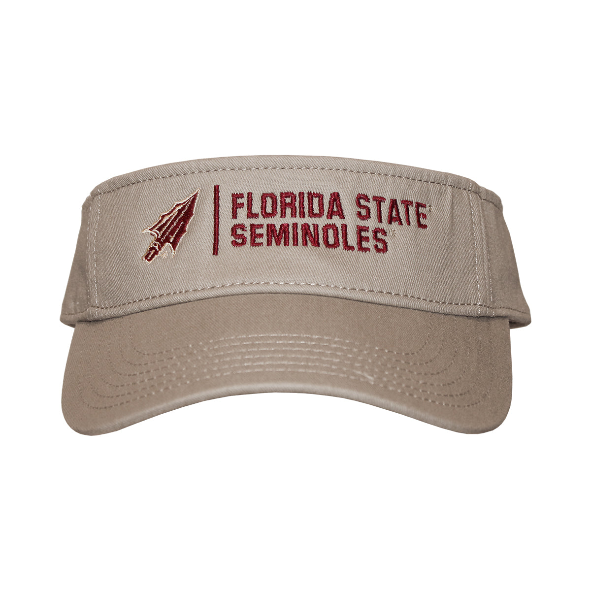 Legacy Arrowhead/Florida State Seminoles Adjustable Twill Visor - Khaki