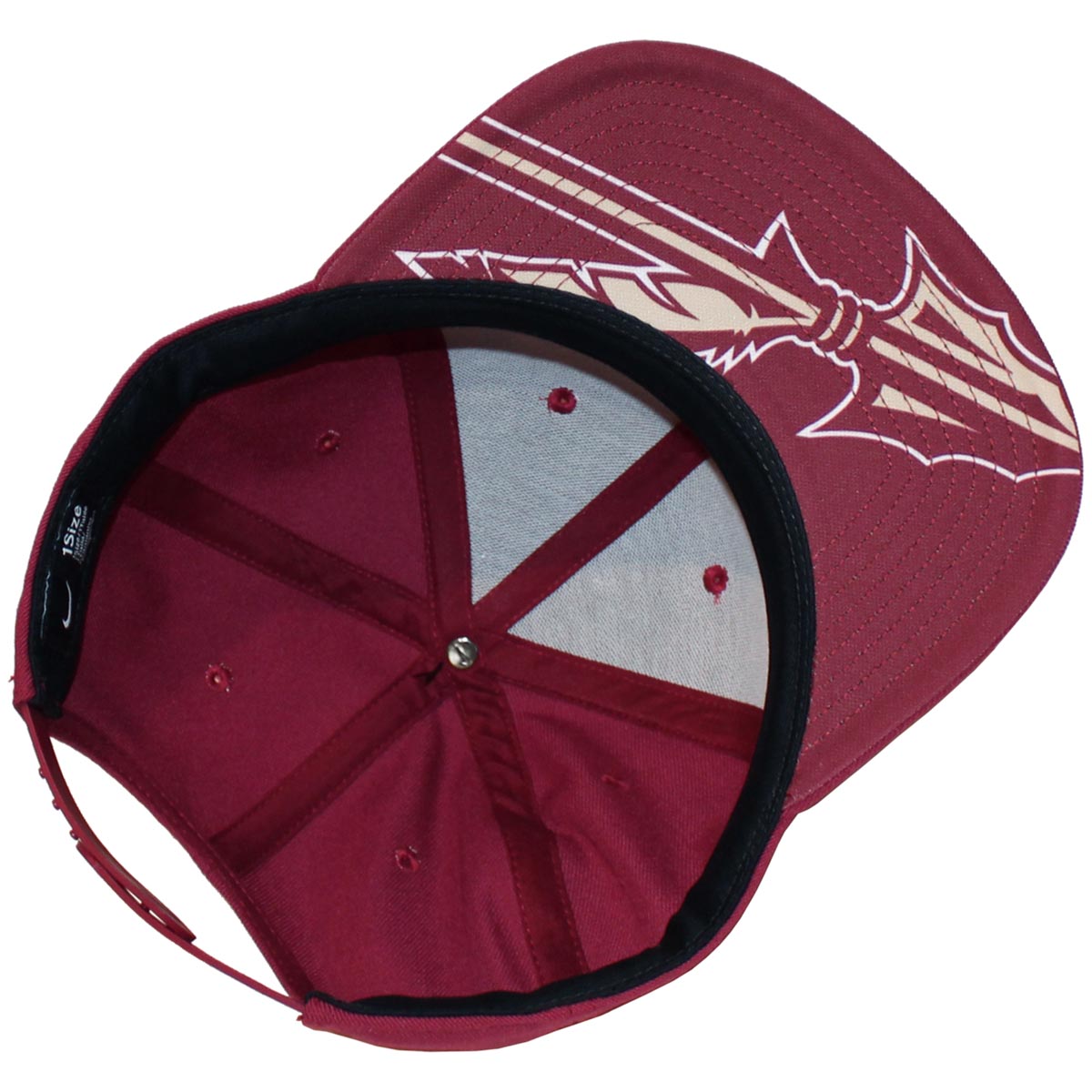 Nike 2023 Seminole Logo Under Visor Flat Bill Snapback Cap - Garnet