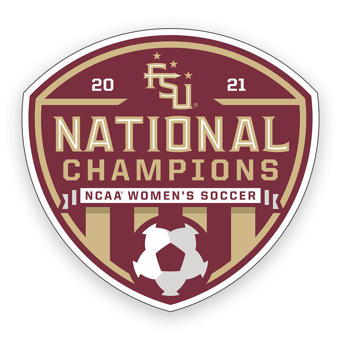 Image One 2021 FSU National Champions NCAA Women's Soccer Shield Design 4" Decal