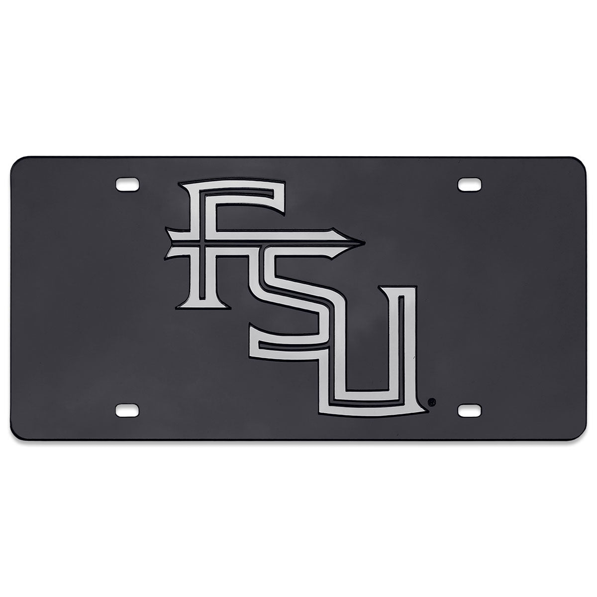 Rico Stacked FSU Mirrored Acrylic License Plate - Silver/Black